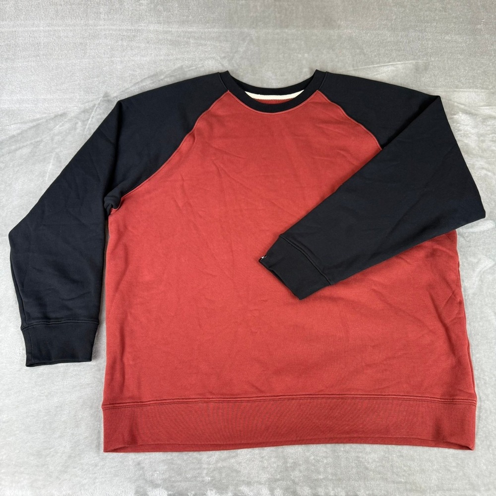 American Giant Midweight Crew Sweatshirt Mens XL Red Black $105 USA New NWOT